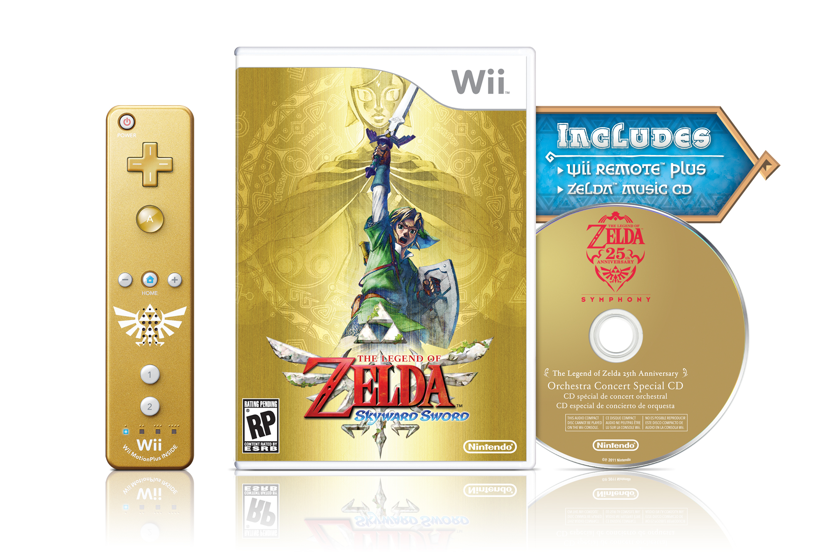 Nintendo Wii: The Legend Of Zelda Skyward Sword Gold Wii Remote Bundle  Detailed Plus Free CD! - My Nintendo News