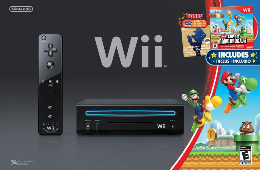 Nintendo Wii: Black Wii Holiday Bundle With New Super Mario Bros Wii And  Exclusive Mario Music CD - My Nintendo News
